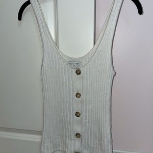 American Eagle small white tank knitted buttons